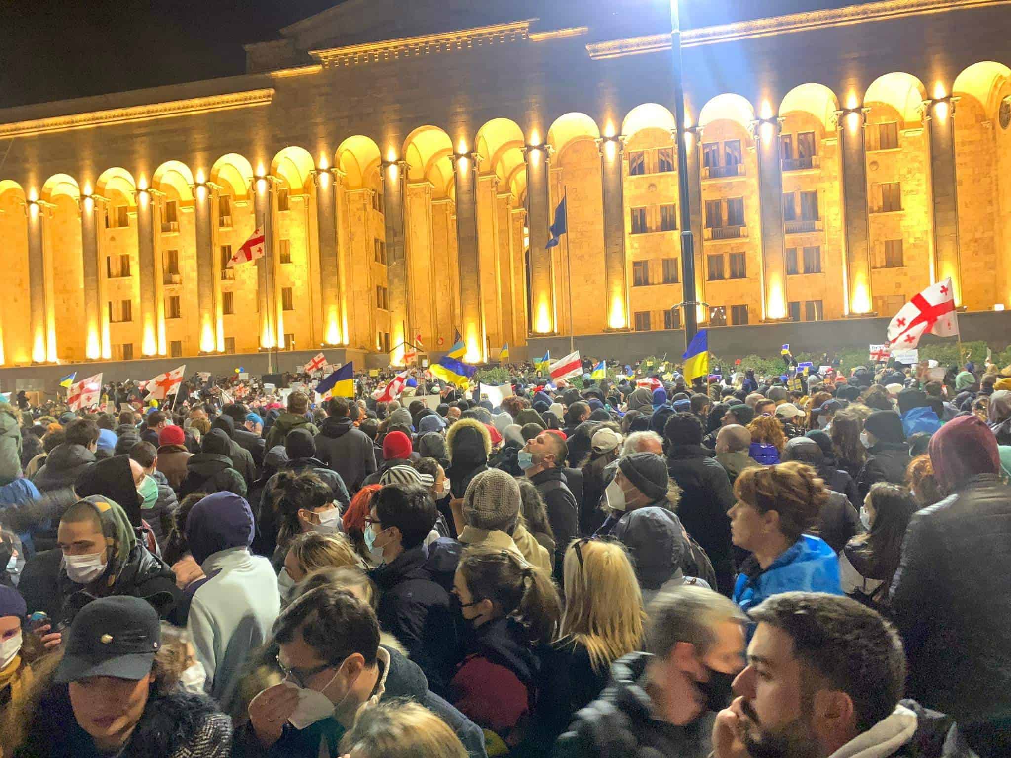 Demonstrasjoner for Ukraina i Georgia