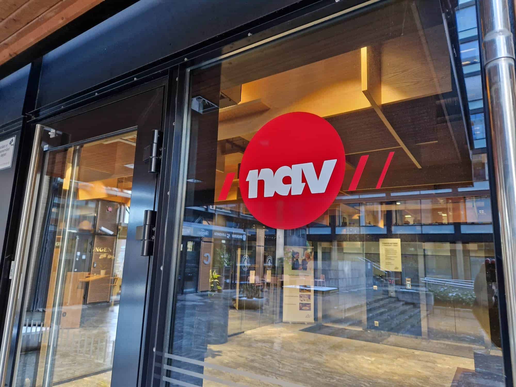 Vindu inn til NAV-kontor i Oslo sentrum