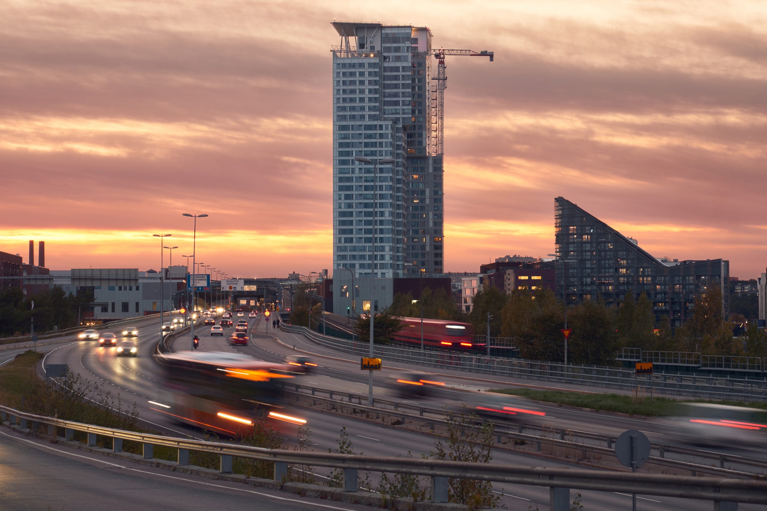 The,East,Highway,On,The,Summer,Evening,In,Kalasatama,Neighborhood