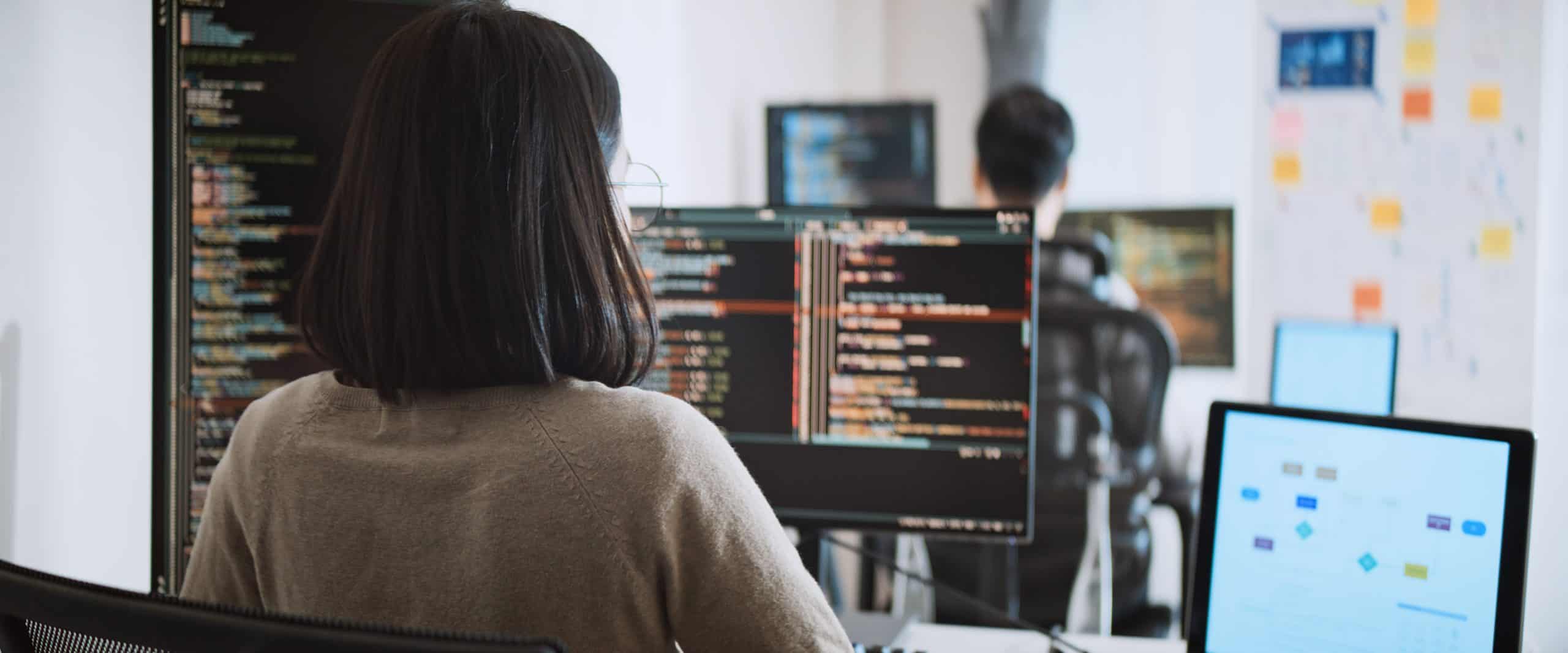 Young,Adult,Asian,Male,,Female,Software,Developer,Coding,Program,On